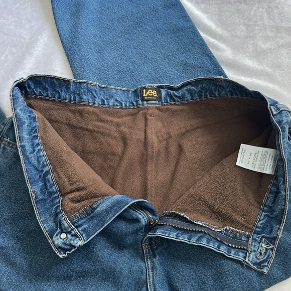 Lee Men’s Fleece Lined Relaxed Fit Outdoor Work Wear Warm Comfy Durable Jeans 36 - Picture 4 of 9